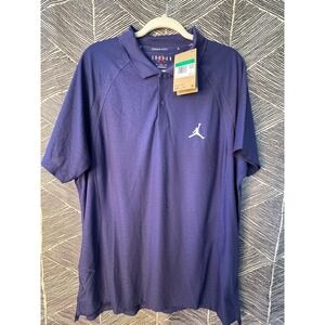 Jordan Golf Polo Shirt Men's XL Blue Short Sleeve Dri-FIT‎ Activewear Top
